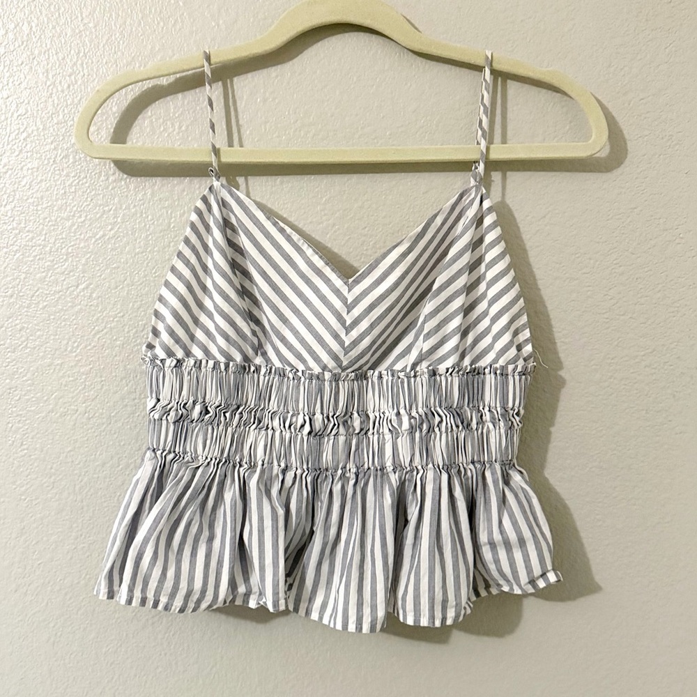 Express Striped Ruched Crop Top